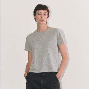 Everlane Heathered Grey Box-Cut Tee w/ Pocket